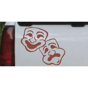 Brown 6in X 5.3in    Drama Theater Masks Other Car Window Wall Laptop 
