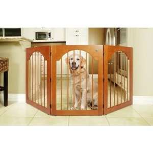  Universal Free Standing All Wood Pet Gate in Cherry Pet 