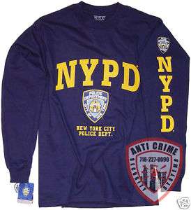 NYPD NY POLICE/CLOTHING/APPAREL/GEAR/T SHIRT/BL/NEW/XL  