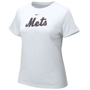  Nike New York Mets White Ladies Authentic Crew T shirt 