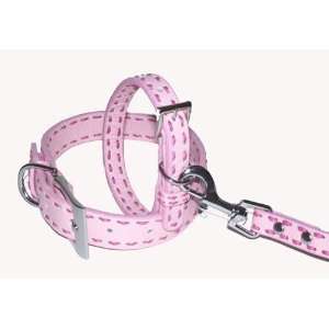 Pets World 03011302 10 Leather Dog Collar  Lt Pink Hot Pink Saddle 