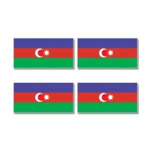Azerbaijan Republic Country Flag   Sheet of 4   Window Bumper Stickers