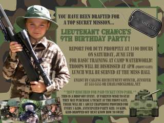 Desert Camo Camouflage Birthday Invitation Military  