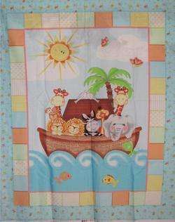 Noahs Ark Baby Quilt Fabric Panel Palm Tree  