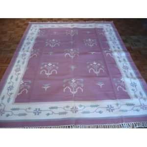  8 x 10 DHURRY ORIENTAL RUG 100% WOOL 