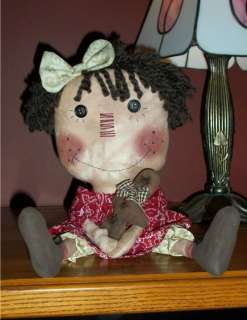   Raggedy Anne Type Doll, Christmas, Clearance, OOAK, Artist Created