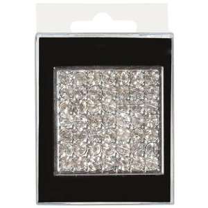  David Tutera Solid Rhinestone Square   Silver / Clear 