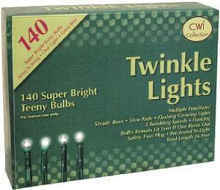 Teeny Tiny Twinkle Light String Strand Multi Function Dark Green Cord 