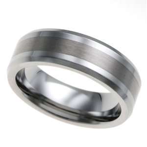 7MM Mens Tungsten Carbide Ring Wedding Band with Brushed finish [Size 