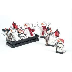  Pack of 2 Eco Country 9 Piece Snowman Family with Display 