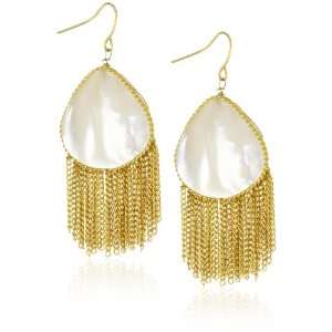 Leslie Danzis Beach Gold Mother Of Pearl Shell Earrings 