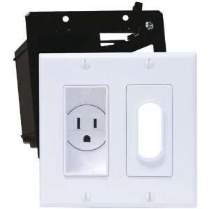  MIDLITE 2A4641 W DÃ©cor Recessed Receptacle Kit, White 