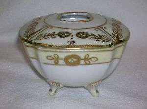 NIPPON HAIR RECEIVER GOLD MORIAGE ART POTTERY  
