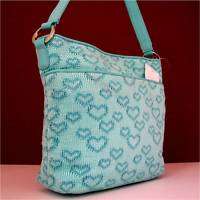 Liz Claiborne Blue Aruba Heart Shoulder Handbag Bag 098687882309 