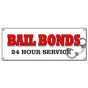  BAIL BONDS BANNER SIGN bondsman 24 service signs Patio 