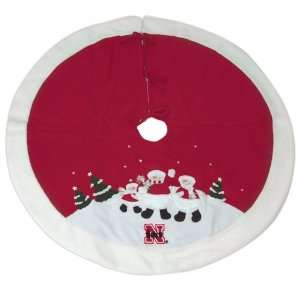  48 NCAA Nebraska Snowman Christmas Tree Skirt