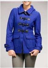 NWT Tulle Hooded Toggle Coat Cosmic Blue J7569 S XL  