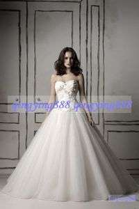   Sweetheart Applique Ball Gown Tulle Wedding Dress Size 6 8 10 12 14 16