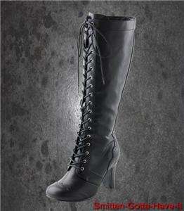 TUK STEAMPUNK CORSET Knee High VICTORIAN Laceup BOOTS  
