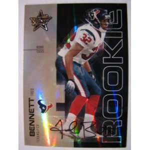   and Stars Fred Bennett Texans Auto Holofoil Serial #d RC BV $12
