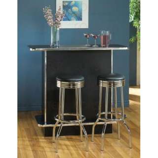  Coaster Home Bar Unit with Chrome Trim and Shelves in 