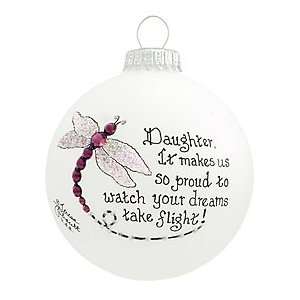  Daughter With Dragonfly Glass Ornament