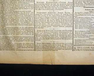 1865 ORIGINAL ABRAHAM LINCOLN ASSASSINATION PAPER  