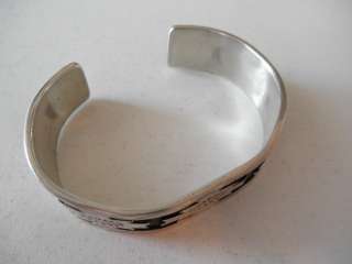 Navajo S. Tso Sterling Inlay Silver Pattern Cuff Bracelet  