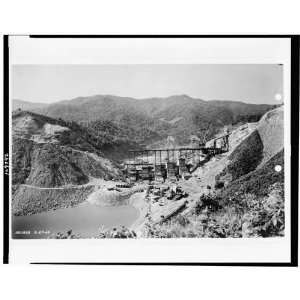Fontana Dam construction,Little Tennessee River 1943,TN