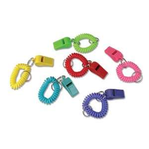  Colorful Spiral Bracelet Whistles (1 dz) Toys & Games