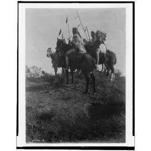 Spirit of the Past,Apsaroke,Crow Indians,horseback,feathered spears 