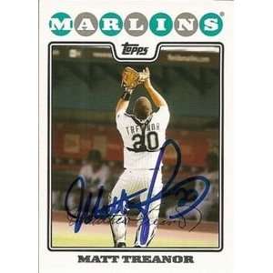  Texas Rangers Matt Treanor Signed 2008 Topps Card Sports 