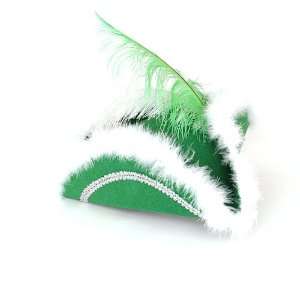  St. Patricks Day Tri Corner Green Hat with Feathers 