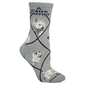 Cairn Terrier Gray Cotton Socks for ladies (size 9 11)