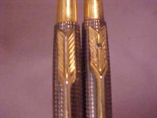 PARKER PATTERNED STERLING SILVER BALL POINT PENS. 5.25 long.