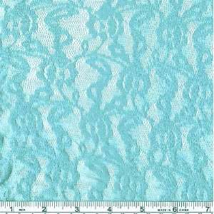  54 Wide Streetch Lace Damasco Lake Blue Fabric By The 