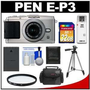 PEN E P3 Micro 4/3 Digital Camera & 14 42mm II Lens (Silver) with 32GB 