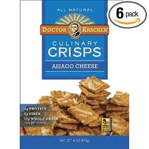 DOCTOR KRACKER Asiago Cheese Culinary Crisps, 6 Ounce (Pack of 6 