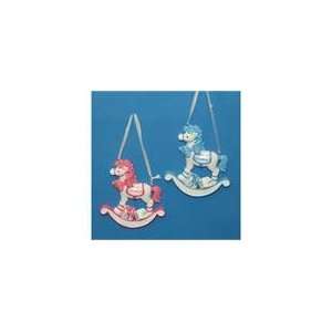 Club Pack of 12 Babys 1st Hanukkah Rocking Horse Ornaments for 