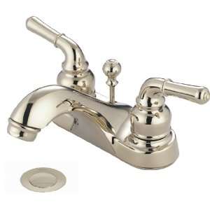   Polished Nickel 4 Bathroom Sink Lav Faucet + Drain
