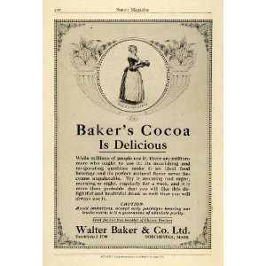  1915 Ad Walter Bakers Cocoa Maid Trademark Dorchester 