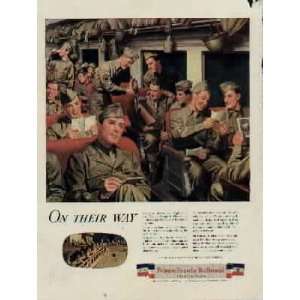   Troop Train.  1944 Pennsylvania Railroad War Bond Ad, A1987A