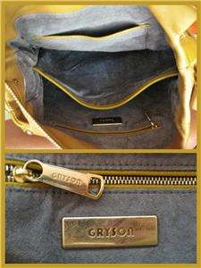 GRYSON Twistlock Ava Tan & Yellow leather Large shoulder tote bag 