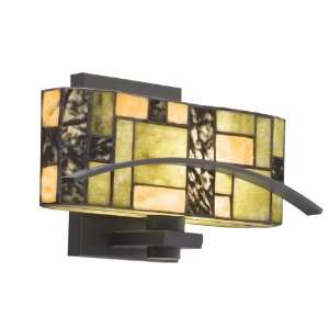 Bayonne Collection 1 Light 12ö Satin Black Wall Sconce with Cut Stone 