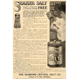  1906 Ad Shaker Table Salt Diamond Crystal St. Clair 