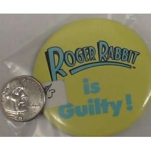  BB2 DISNEY ROGER RABBIT IS GUILTY VINTAGE BUTTON 