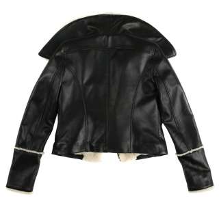 Aviator Fur Lambskin Leather Bomber Jackets for Womens   The Model is 