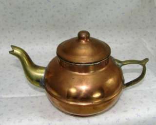 Old Copper on Tin with Brass Tea Pot  