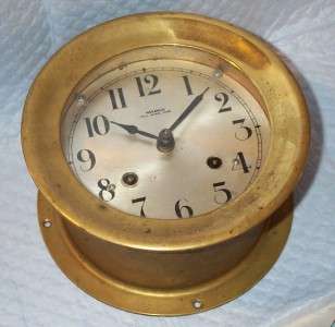 Vintage Wuersch Fall River Mass Brass Ships Bell Clock Seth Thomas 
