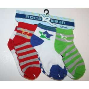  RocaWear 6 Pack Baby/Infant Socks Size 0 6 Months Baby
